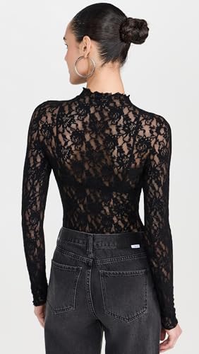 hanky panky Women's Signature Lace Mock Neck Long Sleeve Thong Bodysuit3