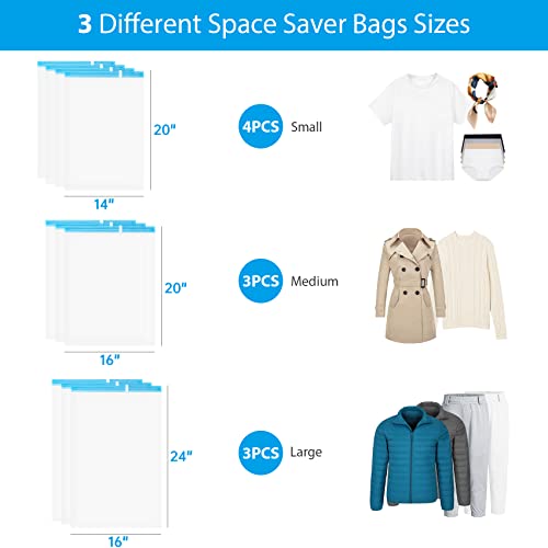 Travel Space Saver Bags For Clothes By Gratrend Vacuum Storage Bags For Travel 10 Pack- (3Xl, 3Xm, 4Xs) Compression Bags No Vacuum Pump Needed, Roll-Up Storage Saver Travel- Travel Must Haves #TOP3