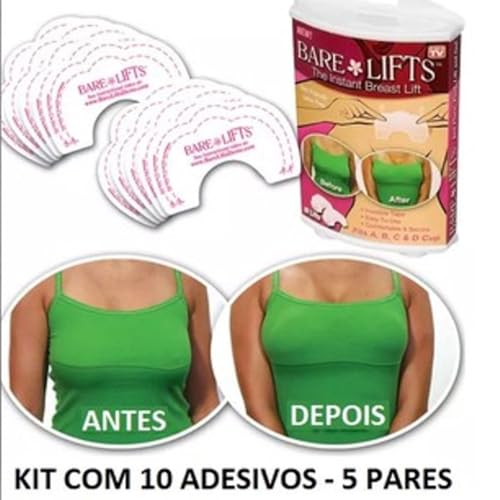 Bare Lifts Fita Adesiva Invisível Elevador de Peito Adesivo 20 Peças em Silicone Transparente