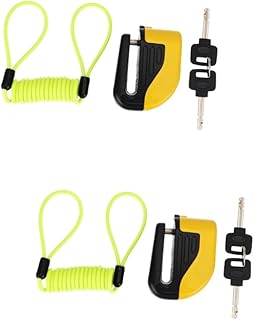 Padlocks 2 Sets Car Lock Heavy Duty Bike Lock Cable Bike Lock Smart Bike Lock Wheel Disk Lock Cycle Alarm s Steel Yellow Security Alarm Lock Bike Padlock Bicycles Alarm Locks Ring