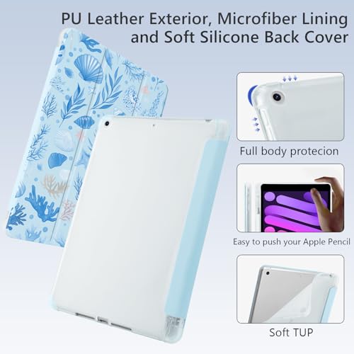 Coque iPad Air 5/4 anti-choc avec porte-crayon bleu pour éviter les rayures - 4