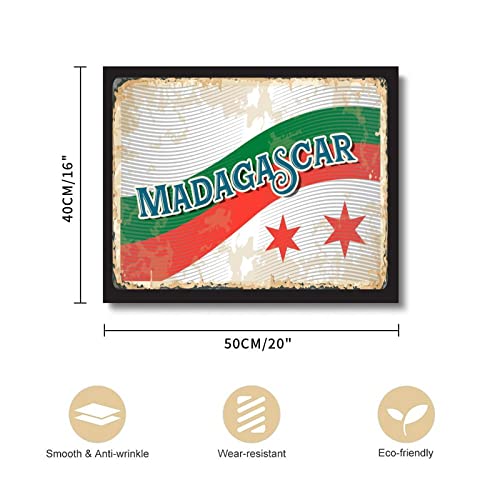 Impression toile drapeau Madagascar encadrée finition premium 40x50cm