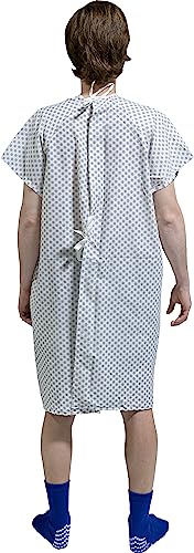 4PK - Men\'s Deluxe Value Patient Hospital Gown Robe, Soft & Comfortable Gowns Size Medium/Large (White)