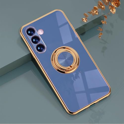 Étui de téléphone TPU avec anneau de maintien bleu-gris antichoc pour Samsung S25