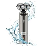 シェーバー ひげそり 電動シェーバー 【2025新進化】 髭剃り 電気シェーバー メンズ 360°回転式 高速回転モーター 深剃り USB充電式 急速充電 低騒音 IPX7防水 お風呂剃り可 乾湿両用 LEDディスプレイ付き 軽量 父の日 彼氏 プレゼント ロック機能 海外対応（ブラウン）