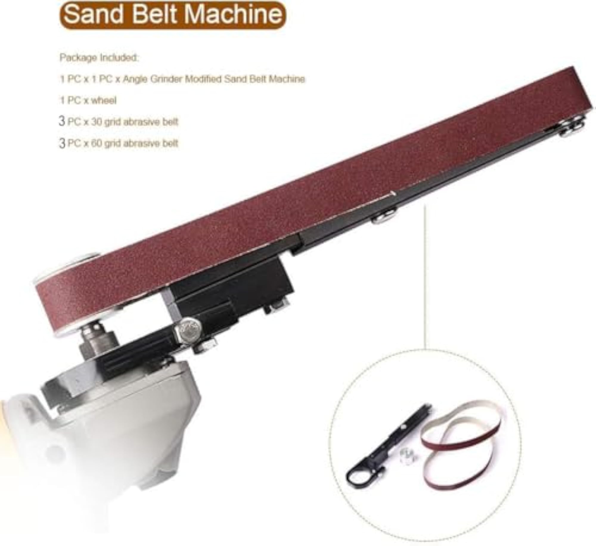 Belt Sander Bracket Attachment for Angle Grinder