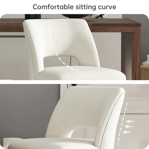 Image of VKNOW Bar Stools Set of 6, 26 inch Fabric Counter Height Bar Stools, White