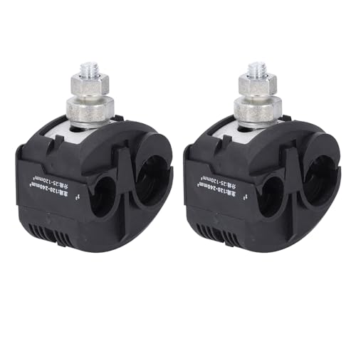 Yunseity 2Pcs 1KV Insulated Piercing Connector, Black, Screw, Screw, PVC, Copper by Yunseity - Used condition - US$12.67