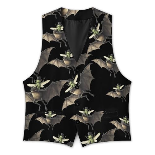 Bat And Flying Trendy Vest Suit for Men V Neck Formal Dress Waistcoat Vests Business Slim Fit2