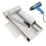 Máquina de envoltura retráctil, sellador térmico semiautomático con pistola de calor de 1500 W, temperatura ajustable, máquina de sellado de embalaje comercial para PP, PE, PVC, película POF