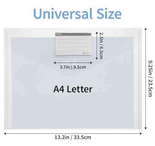 48 Enveloppes Plastiques Imperméables Format A4 Bouton Organisation - 2