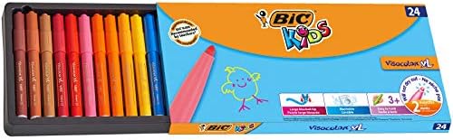 BIC Kids Visacolor XL Colouring Felt Tip Pens - Bucket of 48 - Assorted Colors - Drawing Pens with Extra Wide Point