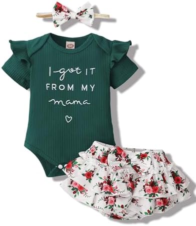 Mioglrie Newborn Infant Baby Girl Clothes Romper Shorts Set Flora...