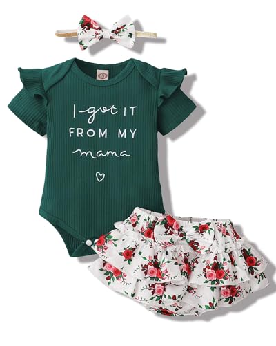 Image of Mioglrie Newborn Infant Baby Girl Clothes Romper Shorts Set Floral Summer Outfits Cute Baby Clothes Girl