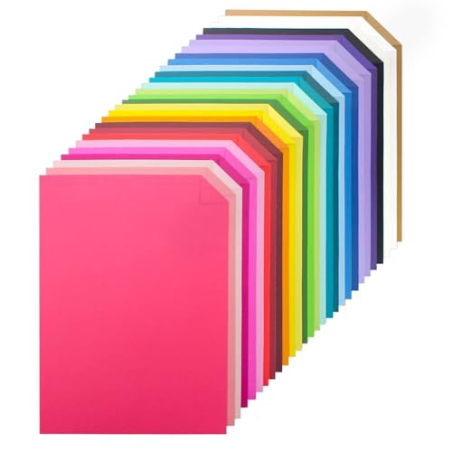 Reviews de Cartulina los mejores 10. 45 60 hojas de cartulina de color, 28 colores surtidos de 250 g/m², tamaño A4, papel de cartulina impreso de doble cara, cartulina gruesa de alta calidad para hacer tarjetas,...