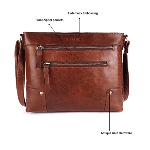 Mia Soft Real Leather Womens Crossbody Handbags and Purses-Triple Zip Premium Sling Crossover Shoulder Bag3