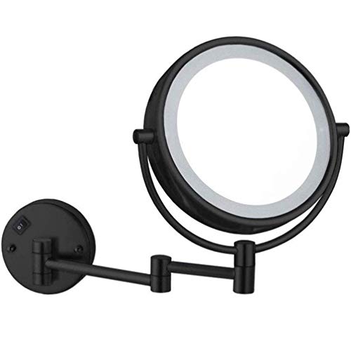 Miroir de maquillage mural double face au fini chromé durable avec verre haute netteté