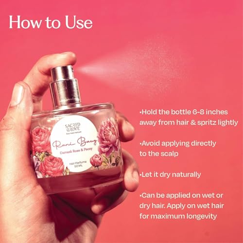 Image of Sacred Grove Hair Perfume Combo for Women | Rani Baug & Wild Flower Hair Mist | Water-Based & Alcohol-Free Hair Spray | Long-Lasting Floral Hair Fragrance | Unisex Hair Perfume Combo