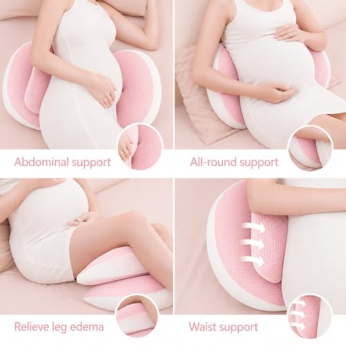 Image of Proliva Maternity Pillow | Dual Pregnancy Wedge Pillows for Back & Belly Support | Adjustable Butterfly Design | Travel-Friendly Pregnancy Pillow | Hypoallergenic Organic Cotton Cover