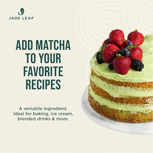 Image of Jade Leaf Matcha Powder, Organic Culinary Grade, 454g / 16oz | For Matcha Lattes, Baking, Smoothies etc - Bulk Value Size (1 pound, 454 Servings) - Resealable Pouch for Easy Storage