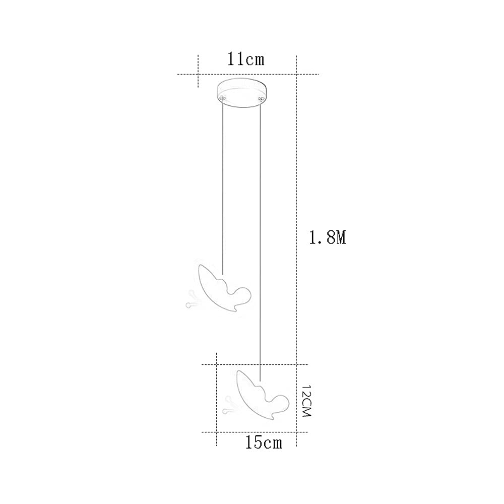 Lampada a Sospensione a LED in Acrilico da 13 W, Lampada a Sospensione a Forma di Farfalla, Accessori per lampade a Sospensione in Metallo, semplici lampade a Sospensione nordiche per camerette e