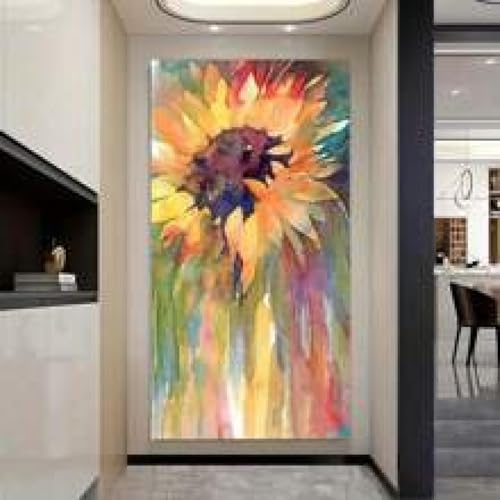 Peinture de décoration murale d'art de fleurs abstraites 60x120cm