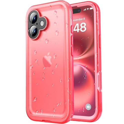 SPORTLINK for iPhone 16 Plus Case - IP68 Waterproof Military Protective Full Body Heavy Duty Shockproof 360 Sealed Dustproof with Camera Screen Protector Cover for i Phone 16 Plus 6.7 Pink