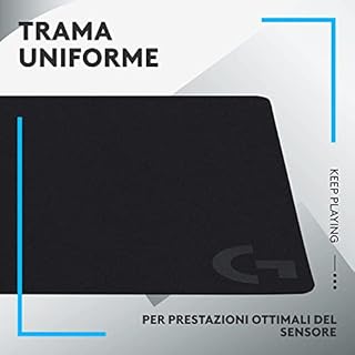 Logitech G G240 Gaming Mouse Pad in tessuto, Ottimizzato per i Sensori da Gioco, Attrito Moderato, Antiscivolo, Accessori Gaming per Mac e PC, 340 x 280 x 1 mm - Nero