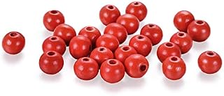 300pcs 10mm Gold Wood Beads Round Ball Dyed Wooden Loose Beads for Necklace Bracelet Home Decor (3mm Hole)