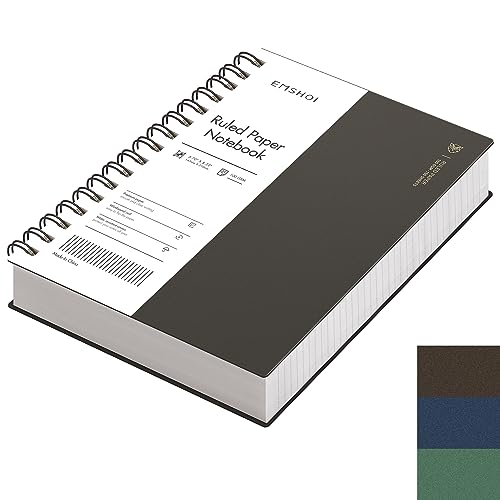 EMSHOI A5 Spiral Notebook College Ruled Lined Journal, Small 5.7