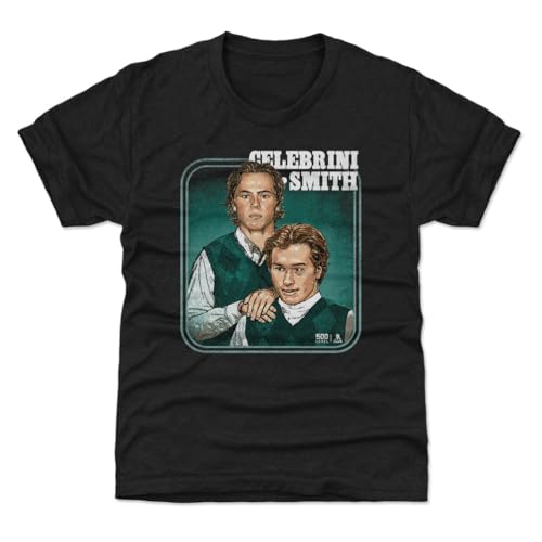 500 LEVEL Macklin Celebrini Youth Shirt - Macklin Celebrini & Will Smith San Jose Step Brothers WHT (Tri Black, 10-12Y Large)