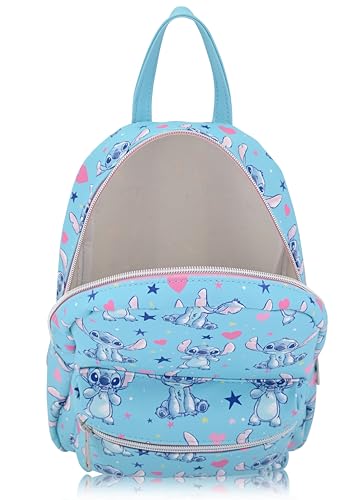 Image of Disney Lilo and Stitch Backpack for Women, Men, Boys, Girls, Unisex | Cute PU Leather 10 inch Stitch Mini Backpack Purse Shoulder Purse | Stitch Bag and Stitch Accessories
