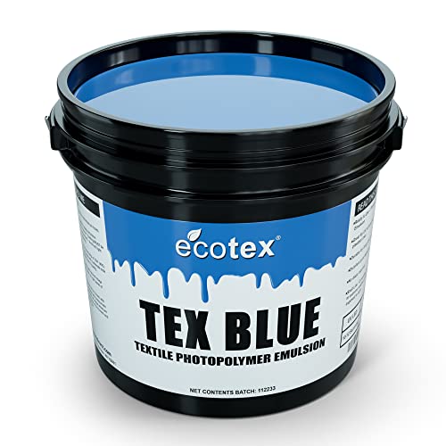 Ecotex® Tex-Blue Screen Printing Emulsion (Quart - 32oz.) Pre-Sensitized Photo Emulsion for Silk Screens and Fabric - for Screen Printing Plastisol Inks, Pure Photopolymer Screen Printing Supplies