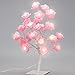 Furnizone Table Lamp Rose Tree Lamp with AC Adapter Flexible Pink Flower Desk Lamp Bedside Lamp Tree Light for Party Bedroom Living Room Wedding Holiday Home Indoor Decoration 24 Warm White LEDs