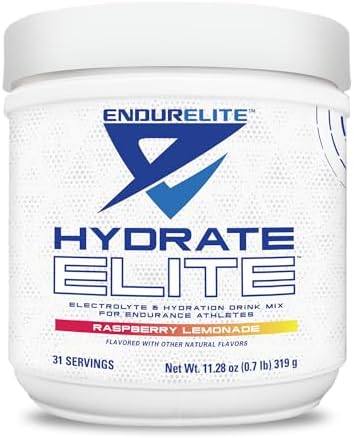 EndurElite Hydrate Elite – Electrolyte Powder – Instant Hydration & Electrolytes for Endurance Athletes – Hydration Powder Mix – Raspberry Lemonade – 31 Servings