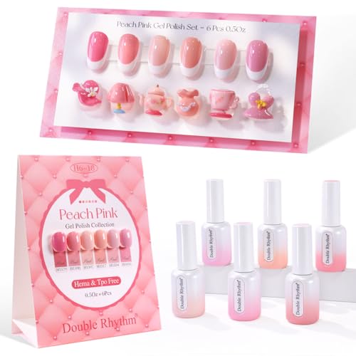 Double Rhythm 6 Pcs Hema Free Gel Polish Set 0.50 OZ Same Color S...