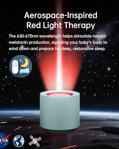 Image of Sleep Sound Machine: Red Light Therapy White Noise Sound Machine with 38 Soothing Sounds & Calming Womb Soother, Memory Function, Dimmable Nursery Night Light with Timer for Baby Adult Gift (Slate)