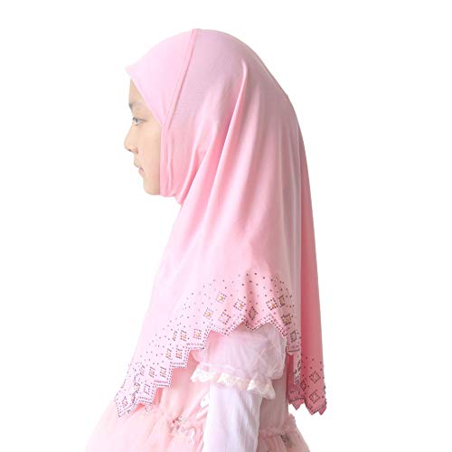 Girls/Children Hijab Scarf Headscarf Wrap one Piece Muslim Amira with Czech Drill2