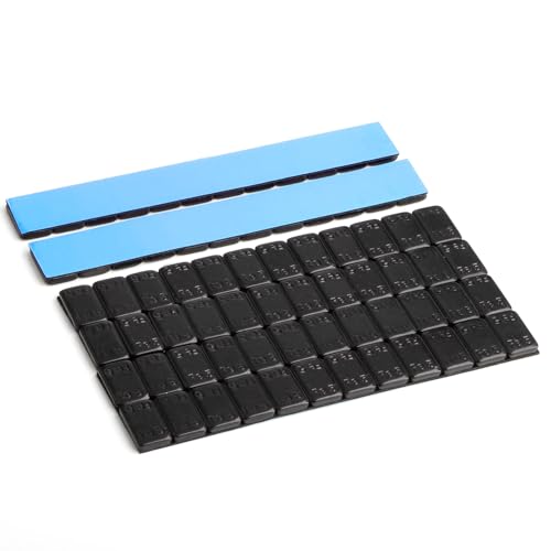 GAsupply 6 Masses d'Équilibrage Noire I Poids Autocollants en Acier I 6 x Barre Adhésive avec Rebord Détachable 12 * 5g I Zinguées et Plastifiées