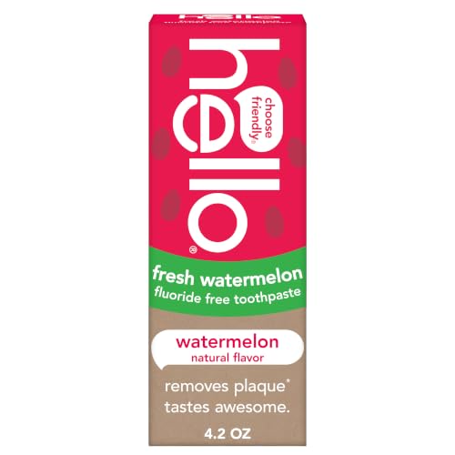 Image of Hello Oral Care Kids Fluoride Free Toothpaste, Natural Watermelon, 4.2 Ounce