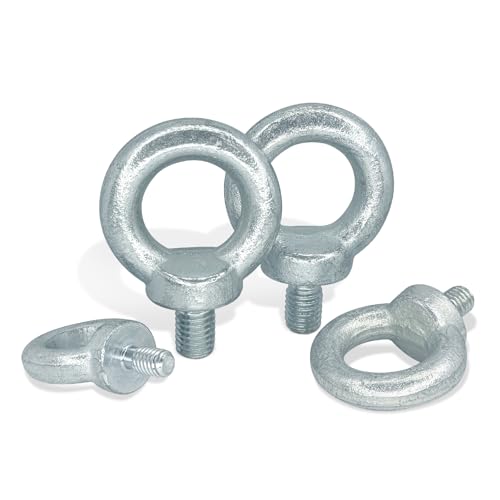 Image of 2 PCS 1 /2-13 Lifting Shoulder Eye Bolts, Carbon Steel Galvanised Heavy Duty Shoulder Lifting Ring Threaded Eyebolts