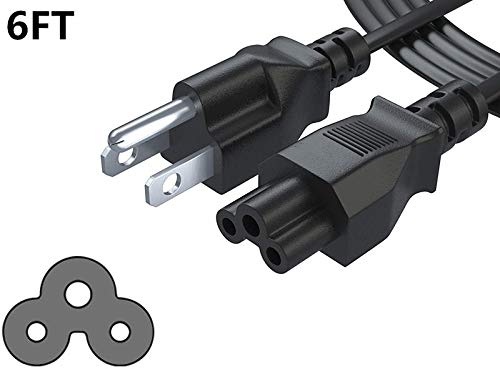 ZHIY Long 6 Ft 3 Prong AC Laptop Power Cord Cable for Dell IBM Hp Compaq Asus Sony Toshiba Lenovo Acer Gateway Notebook Computer Charger Spare: IEC-60320 IEC320 C5 to NEMA 5-15P