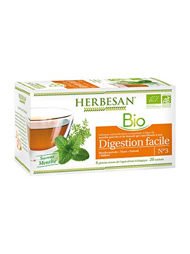 En Oferta Herbesan Infusion Menthe Poivree, Fenouil Digestion Facile Bio Menthe Poivrée, Thym, Fenouil, Mélisse - 20 Sachets