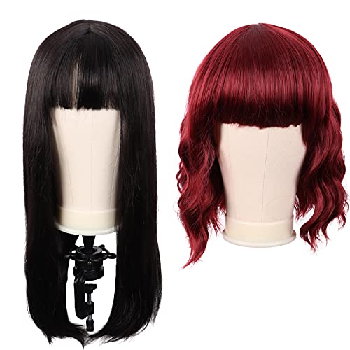 MapofBeauty 23 Zoll Leinwand Block Kopf Perücke Kopf Mit Stand für Making Perücke Mannequin Kopf Zeigen Styling (Beige)