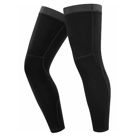 qualidyne Cycling Leg Warmers Fleece Lined Thermal Long Leg Sleeves Cycling Bicycle MTB Riding Leg Warmers