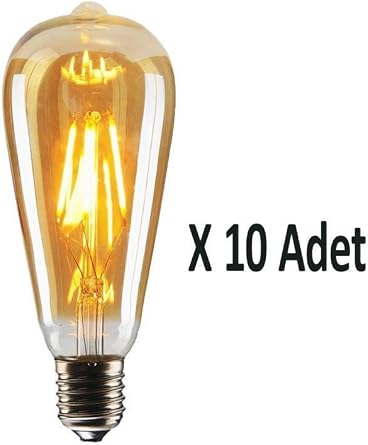 4W Dim Rustik Led Ampul Sarı Işık Armut Edison Ampul 10 Adet [Enerji Sınıfı F]