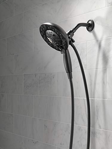 Image of Delta Faucet 5-Spray In2ition Dual Shower Head with Handheld Spray, H2Okinetic Matte Black Shower Head with Hose, Showerheads, Handheld Shower Heads, Magnetic Docking, Matte Black 58480-BL25-PK