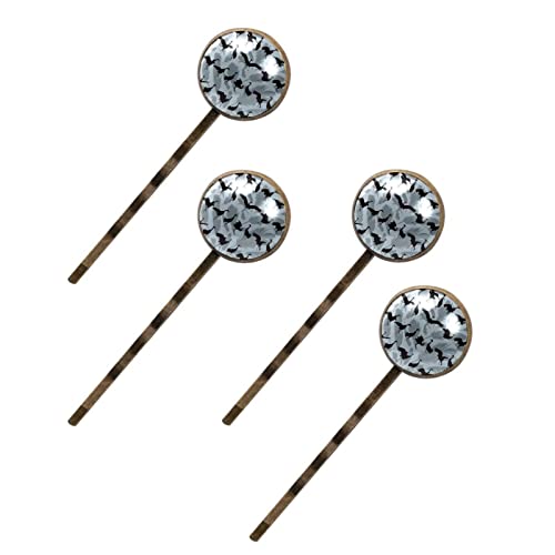 Lot de 4 épingles à cheveux oiseaux et plumes noir pour coiffure élégante