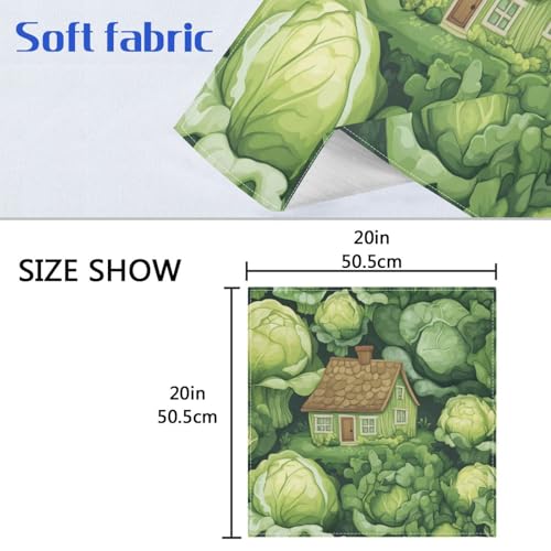 Servilletas reutilizables cuadradas de poliéster verde set x4 miniatura 6