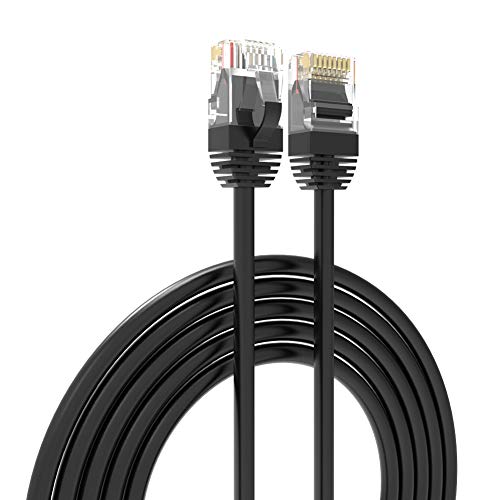 Cat 6 Ethernet Cable 15 ft, High Speed RJ45 Ethernet Patch Internet Cord Support Cat6/5E/5 for Router, Modem, Switch, Xbox, PC, 1Gbps, 250MHz, Utp, 24AWG, Black
